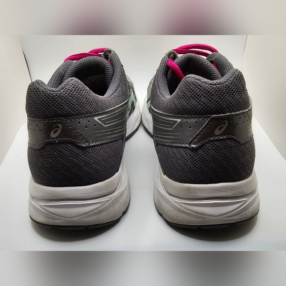 Asics  Gel Contend 4 Womens Size 7.5 Silver & Aqua Green Logo Pink Laces - Picture 3 of 13